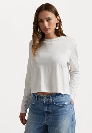 SHRUNKEN FIT JERSEY LONG SLEEVE TEE - Langarmshirt - white