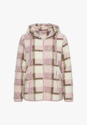 Ulla Popken, TEDDYJACKE, KAROMUSTER, KAPUZE, LANGARM - Fleece jacket - soft pink