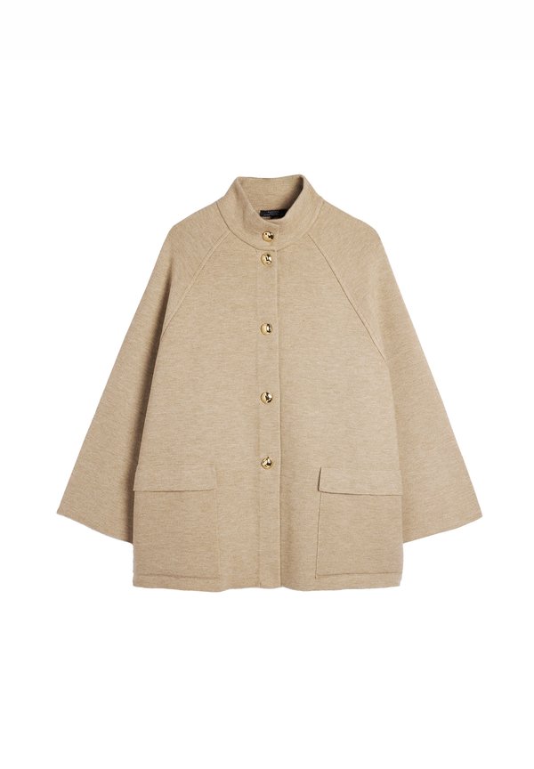 PONCHO WITH HIGH NECK - Cardigan - camel2