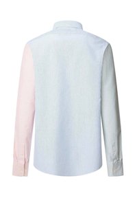 Hemd met lange mouwen, voorzien van meerkleurige strepen in blauw, wit en roze. Het heeft een button-down kraag en polsafwerking.