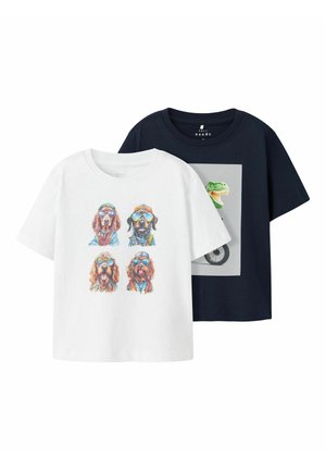 T-SHIRT 2ER-PACK - Print T-shirt - bright white