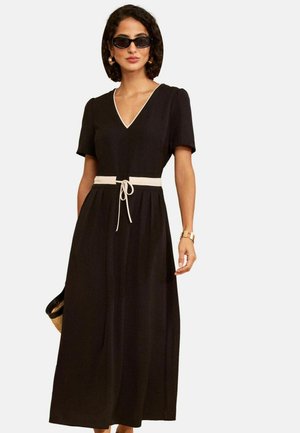 Love & Roses, REGULAR FIT - TAILORED SHORT SLEEVE DRESS WITH CONTRAST TIE WAIST PANEL . - Maxikleid - black