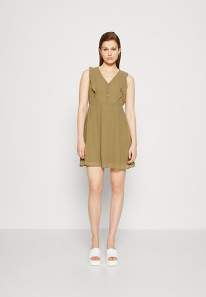 ONLY ONLSOF FRILL DOBBY DRESS - Φόρεμα πουκάμισο - aloe