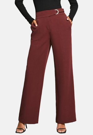 Lipsy WIDE LEG D RING - Kalhoty - burgundy red