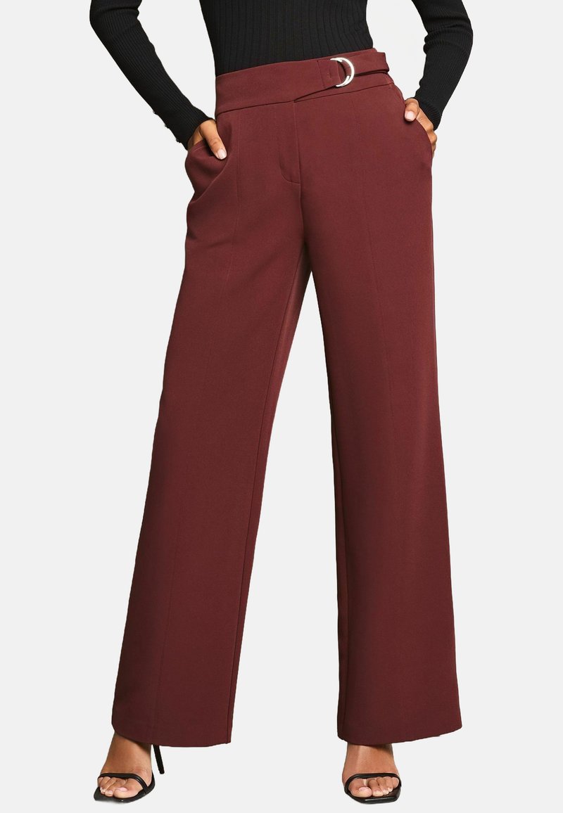Lipsy WIDE LEG D RING - Kelnės - burgundy red
