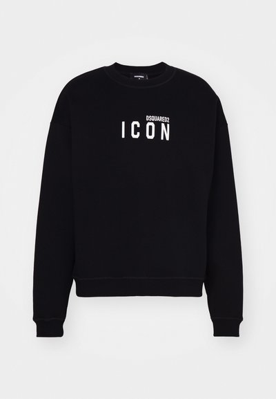 Must säärkate, mis on valmistatud pehmest kangast. Omab ümmargust kaelust ja pikki varrukaid. Keskelt valge logo tekst "DSQUARED2 ICON." Klassikaline lõige.