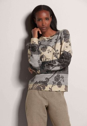 MADELEINE, RUNDHALS-IM MUSTER-MIX - Pullover - berber   stone grey   multicolor