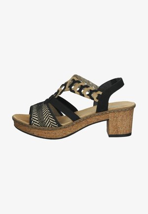 Platform sandals - schwarz-natur/sand