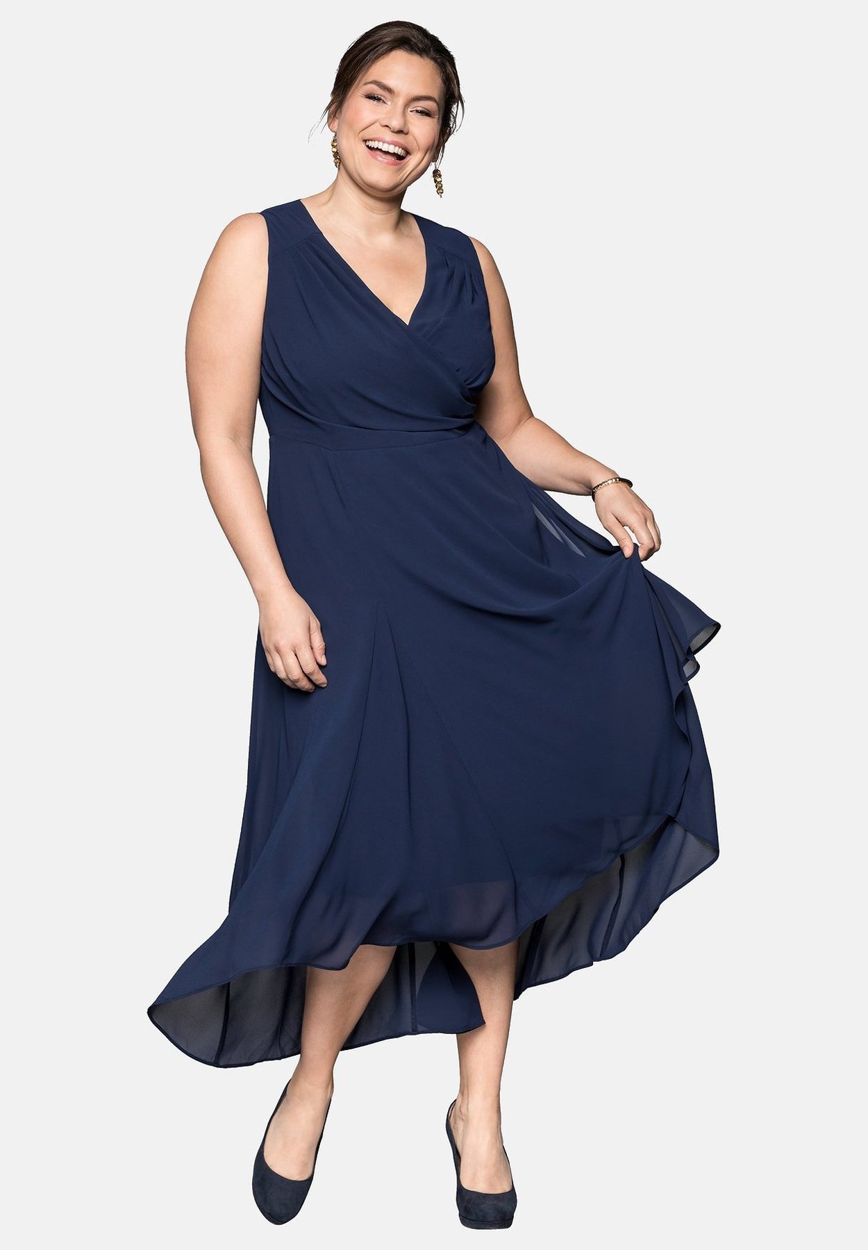 Sheego Robe De Soiree Marine Bleu Marine Zalando Fr