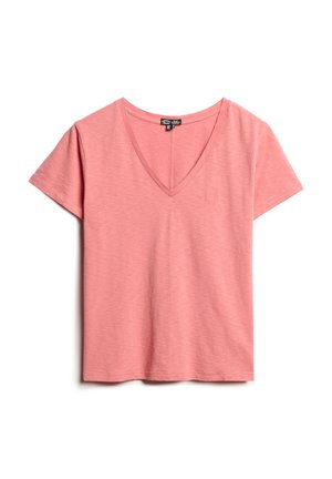 Superdry & Co EMBROIDERED V NECK  - T-shirt basic - mauveglow pink