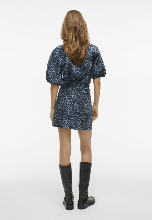 VICHIA LEOPARD SHORT - Denim skirt - regatta2