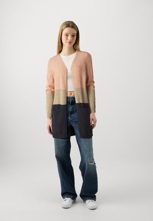 ONLQUEEN LONG  - Cardigan - misty rose/beige melange/night sky