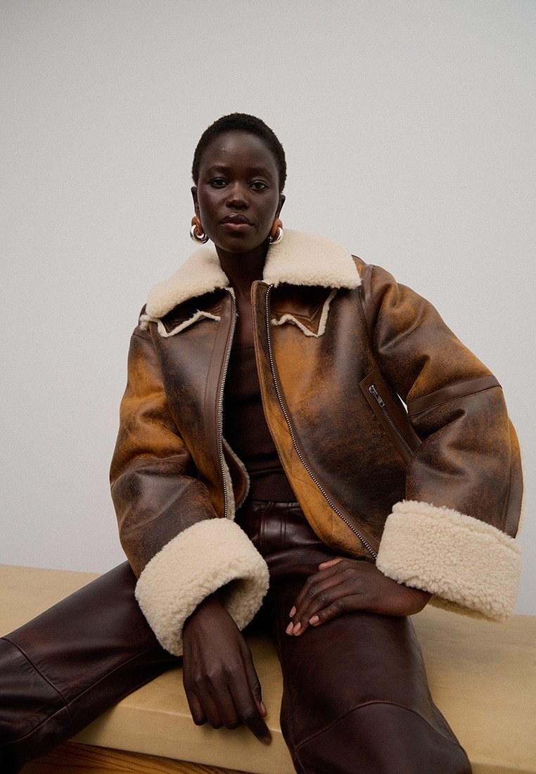 STAND STUDIO Imitatieleren jas meerkleurig