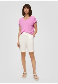 s.Oliver MIT BINDEDETAILS - Print T-shirt - rosa