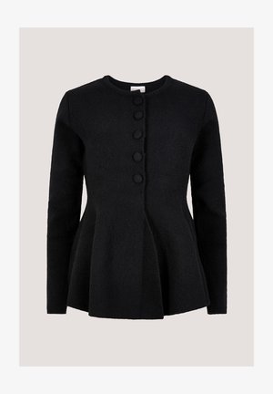 Apricot, PEPLUM HEM RBBED KNIT CARDIGAN - Chaqueta de punto - black