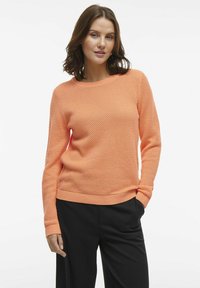 VILA VIDALO O-NECK - Stickad tröja - cadmium orange