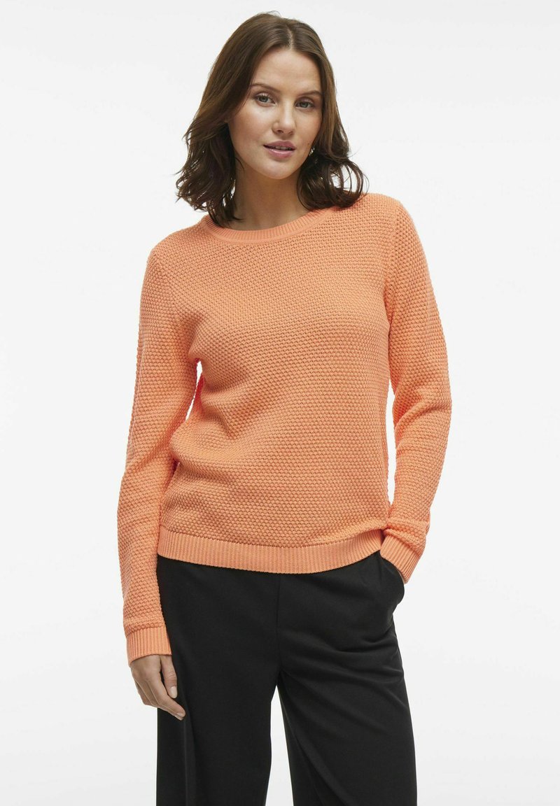 VILA VIDALO O-NECK - Stickad tröja - cadmium orange