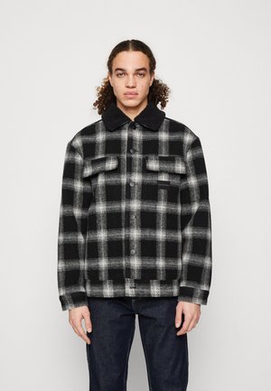 Calvin Klein Jeans CHECK TRUCKER JACKET - Jas - black