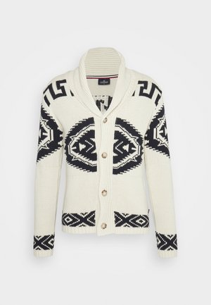 Lindbergh SHAWL COLLAR INTARSIA - Kofta - cream white