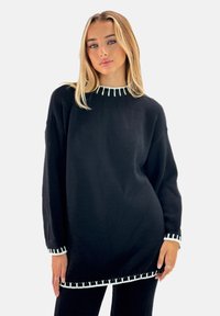 Elara SET - Strickpullover - schwarz