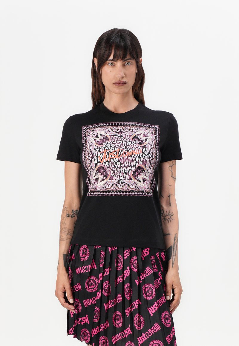 Just Cavalli T-shirt print zwart