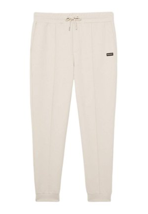 Reiss REGULAR FIT - BARNES PREMIUM INTERLOCK CUFFED LOGO JOGGERS . - Pantalon de survêtement - off white