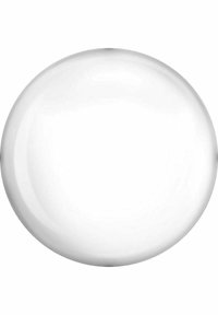 Transparent glasboll med en slät, blank yta och en enhetlig rund form. Inga mönster eller accenter är synliga.