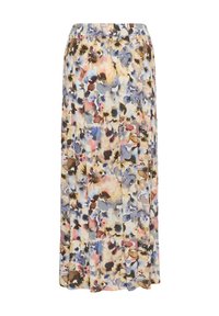 KATANA LONG LENGTH - Maxi skirt - blue peach watercolor print