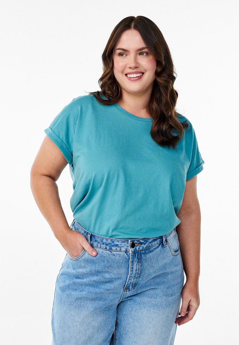 Zizzi - Basic T-shirt - bristol blue, Enlarge
