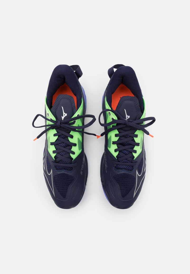 Mizuno WAVE MIRAGE 5 - Handballschuh - evening blue/techno green 