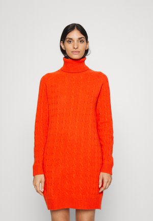 DRESS LONG SLEEVE DAY DRESS - Strikkjoler - orange