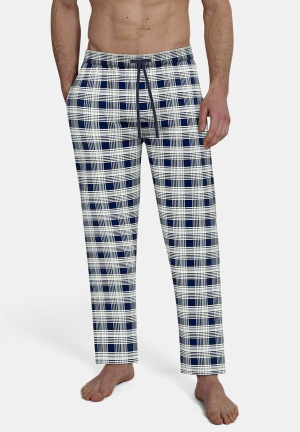 LANGE - Nachtwäsche Hose - blau dunkel karo