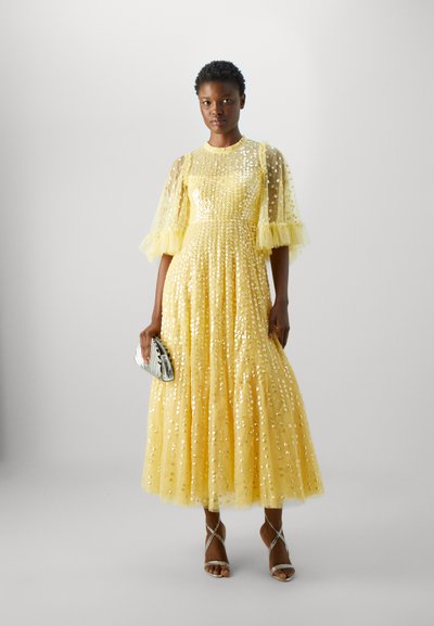 Needle & Thread RAINDROP SHORT SLEEVE ANKLE GOWN - Cocktailjurk - lemon