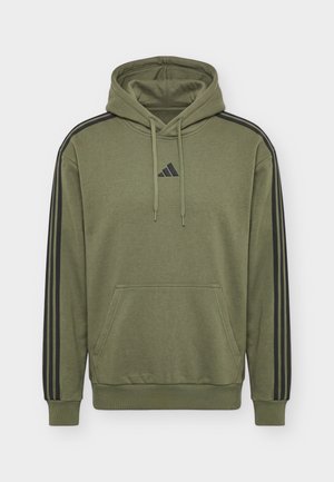 adidas Sportswear, ESSENTIALS 3 STRIPES HOODIE - Hoodie - olive four/black