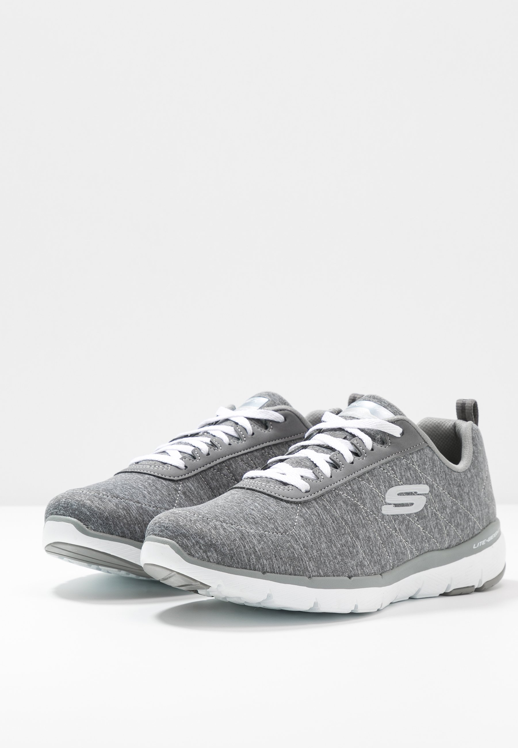 Skechers Wide Fit FLEX APPEAL 3.0 Joggesko graywhite Skechers Wide Fit FLEX APPEAL 3.0 Joggesko graywhite