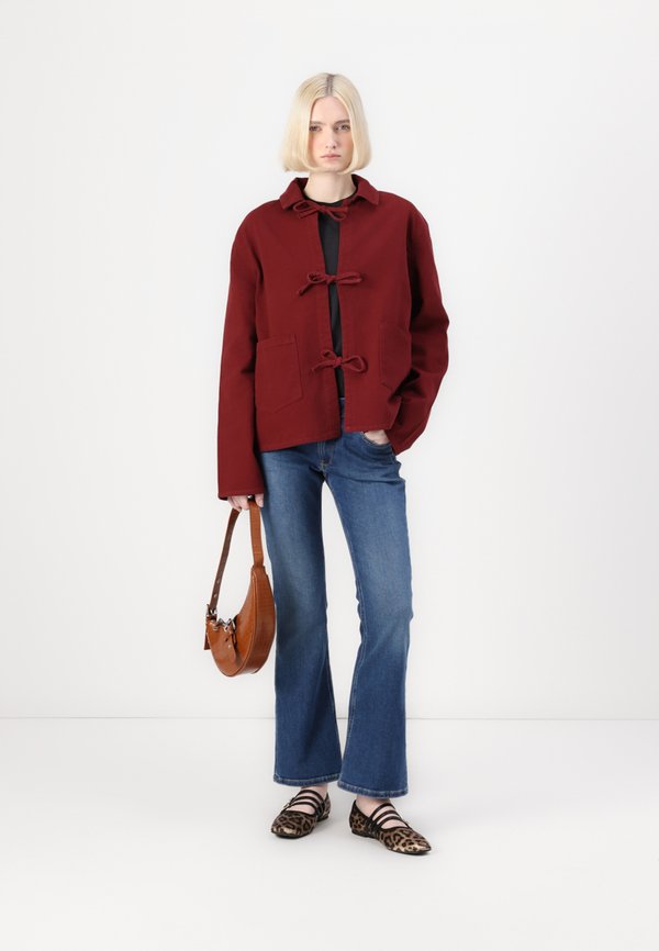ONLDREW BOW JACKET - Denim jacket - cabernet2