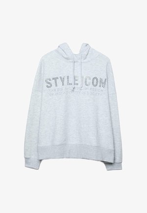 WITH RHINESTONES - Sweat à capuche - light grey