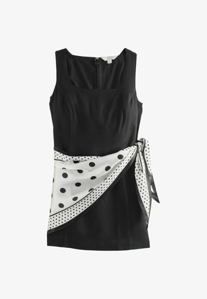 Next, TALL FIT - SQUARE NECK MINI SHIFT DRESS - Hverdagskjole - black white polka dot scarf