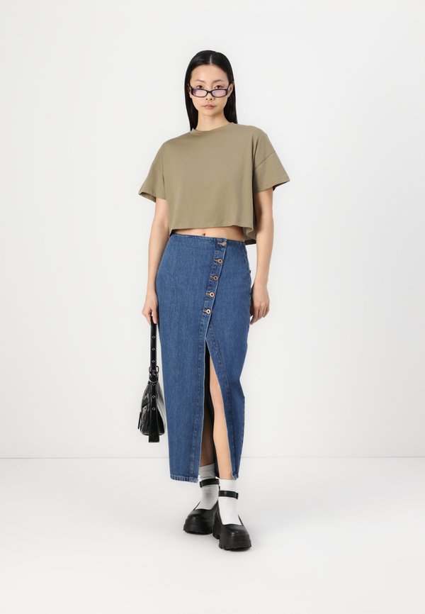 NMALENA O NECK SEMICROP - Basic T-shirt - mermaid3