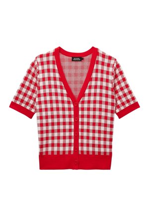 Monoprix, CARDIGAN MANCHES COURTES MOTIF VICHY - Gilet - rouge