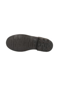Black rubber shoe sole with textured pattern, featuring the embossed brand name "BIKKEMBERGS" prominently displayed.