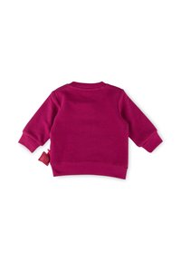 Felpa fucsia con maniche lunghe, scollatura rotonda e polsini a coste. Presenta un piccolo taglogo sul lato sinistro. Materiale morbido, design semplice.