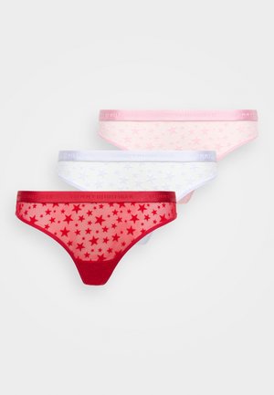 Tommy Hilfiger PACKS GIFT THONG 3 PACK - Perizoma - aura/regatta red/bonita pink