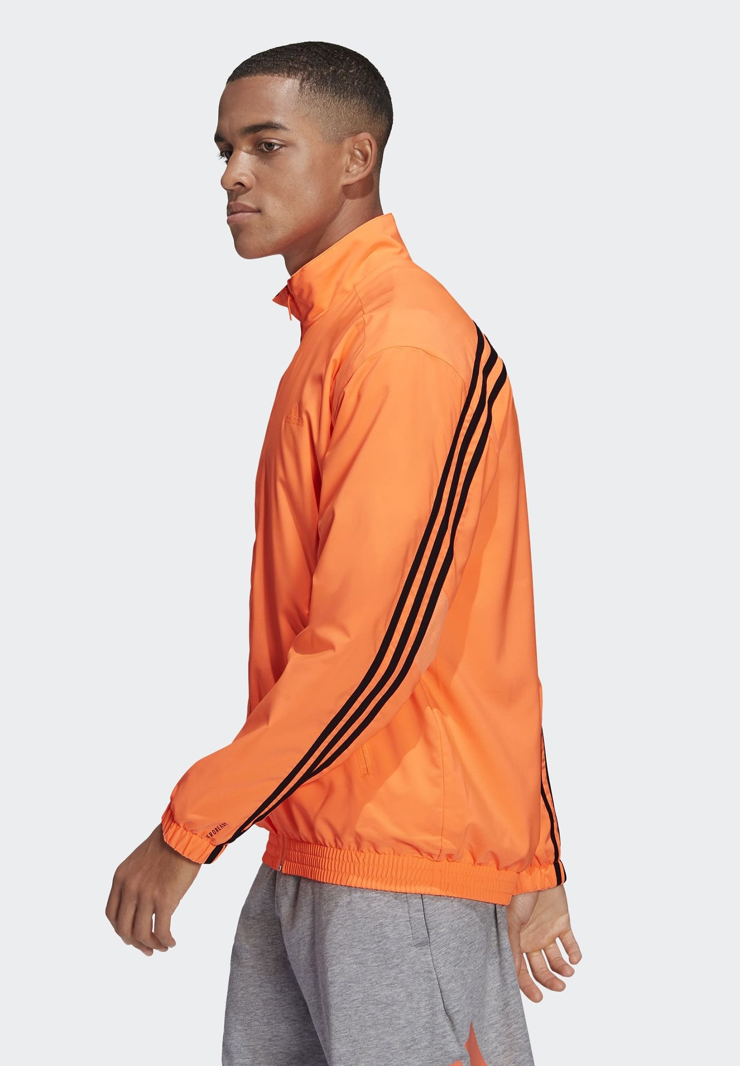 adidas jacket orange stripes