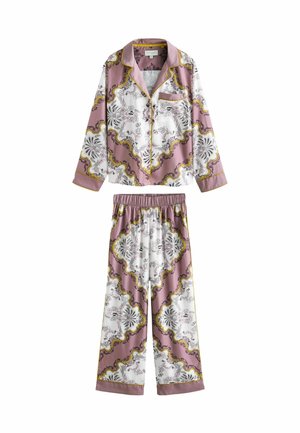 REGULAR FIT - SCARF PRINT BUTTON THROUGH  - Nachtwäsche Set - mink brown