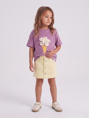 ONLY MINI, JEANSROCK KMGAMAZING JEANSROCK KURZER ROCK - sukňa v tvare A - double cream