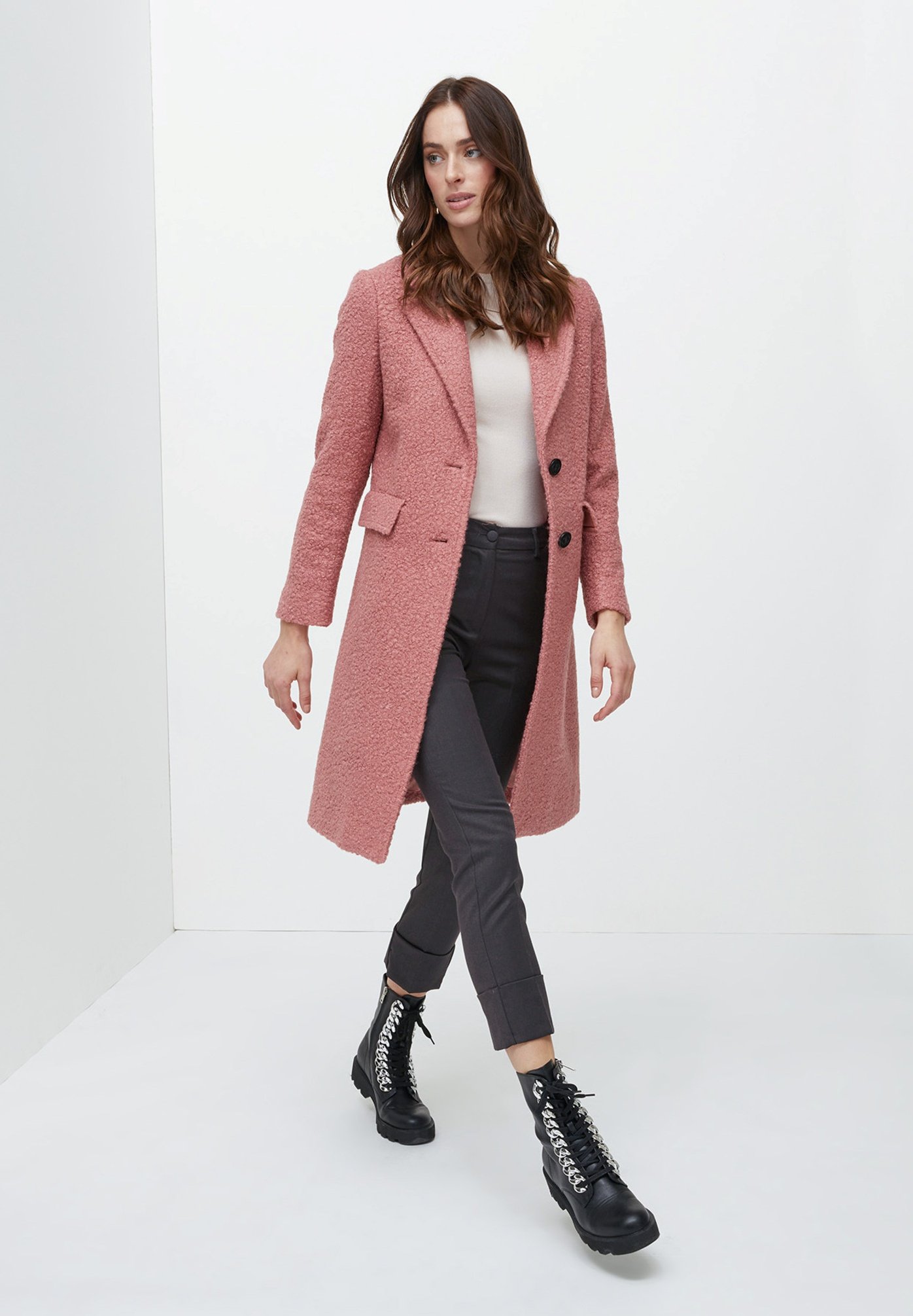 Motivi BOUCLÉ - Cappotto classico - rosa/fuxia - Zalando.it