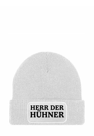 MIT PATCH IT SPRUCH HERR DER - Beanie - hühner weiß