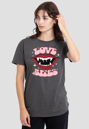 Universal Studios, UNIVERSAL MONSTERS VALENTINE'S DAY DRACULA LOVE BITES - Print T-shirt - anthracite