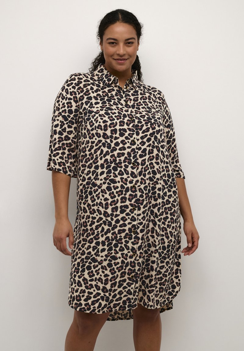 Kaffe Curve KCMIRTA - Shirt dress - leopard print/brown - Zalando.ie
